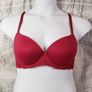 * NWT Auden 38C Burgundy Demi T-Shirt Bra Convertible Back
